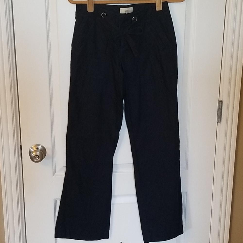 Martin fit navy linen blend pants